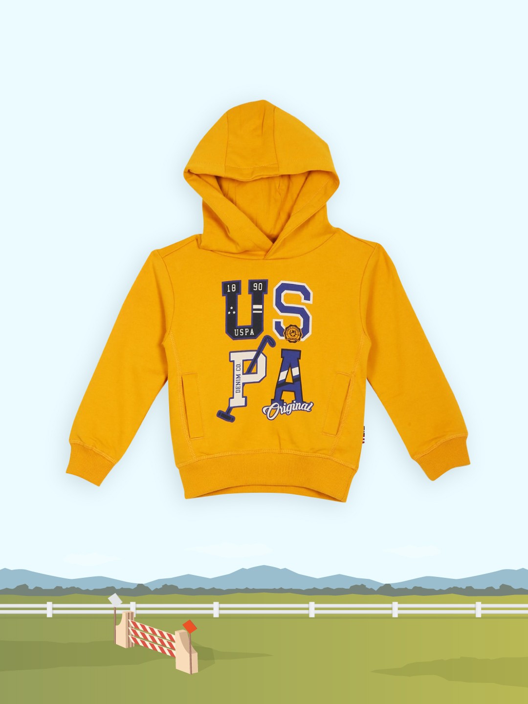 

U.S. Polo Assn. Kids Boys Yellow Printed Sweatshirt