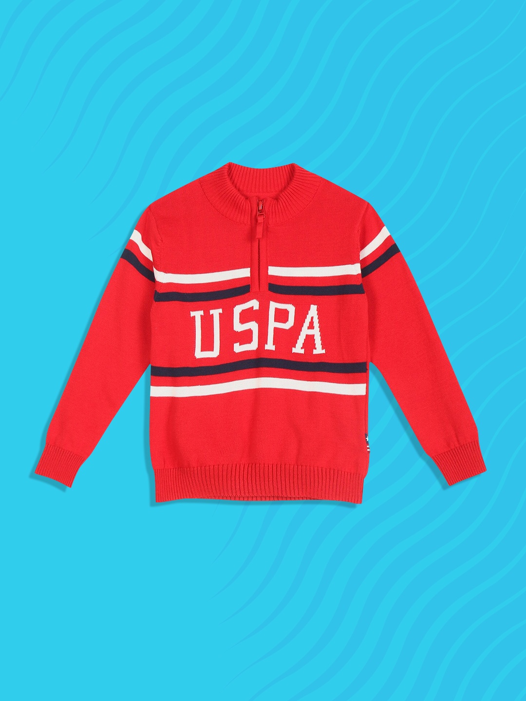 

U.S. Polo Assn. Kids Boys Red & White Striped Pullover Sweater