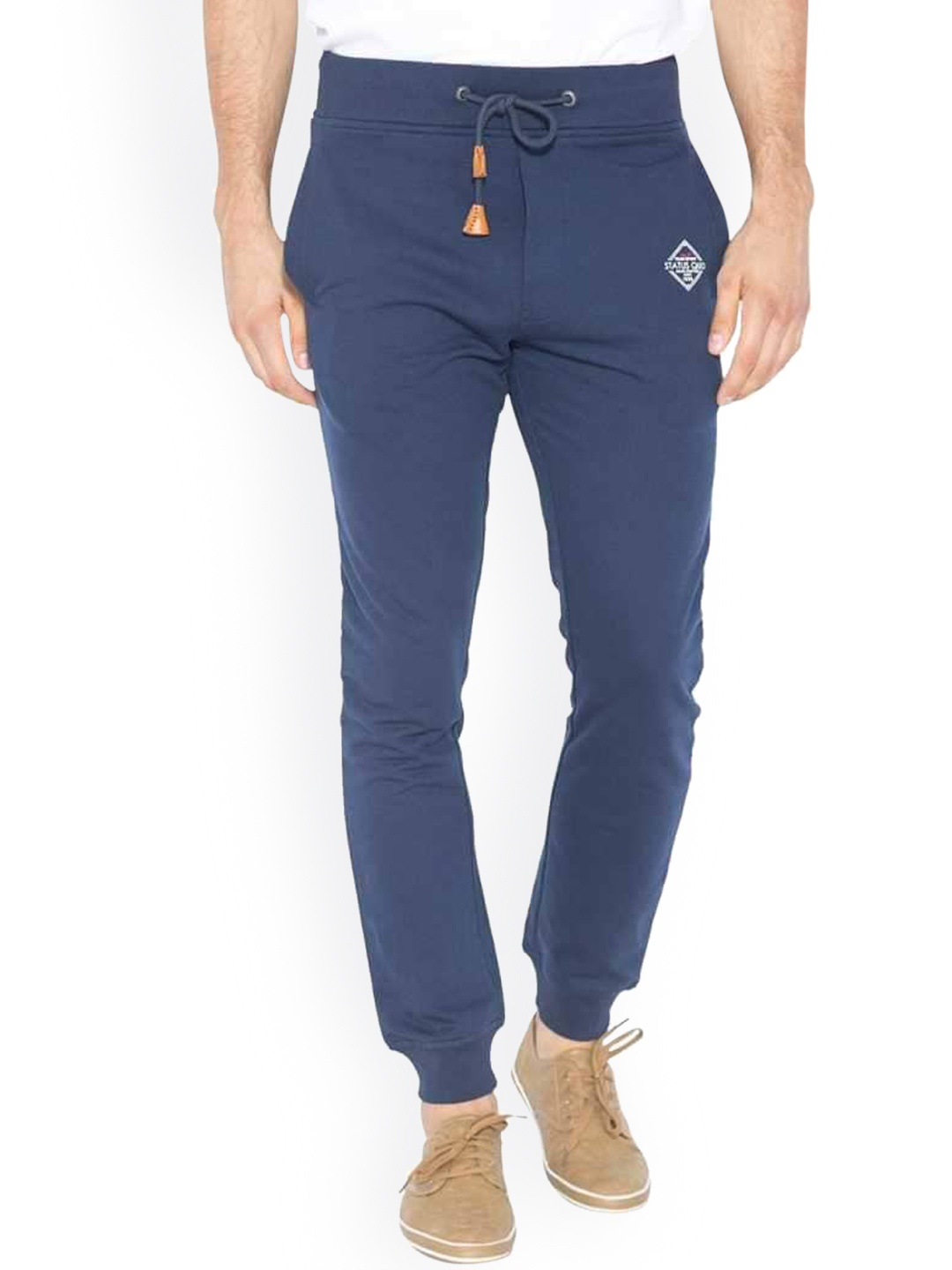 

Status Quo Men Navy Blue Solid Joggers