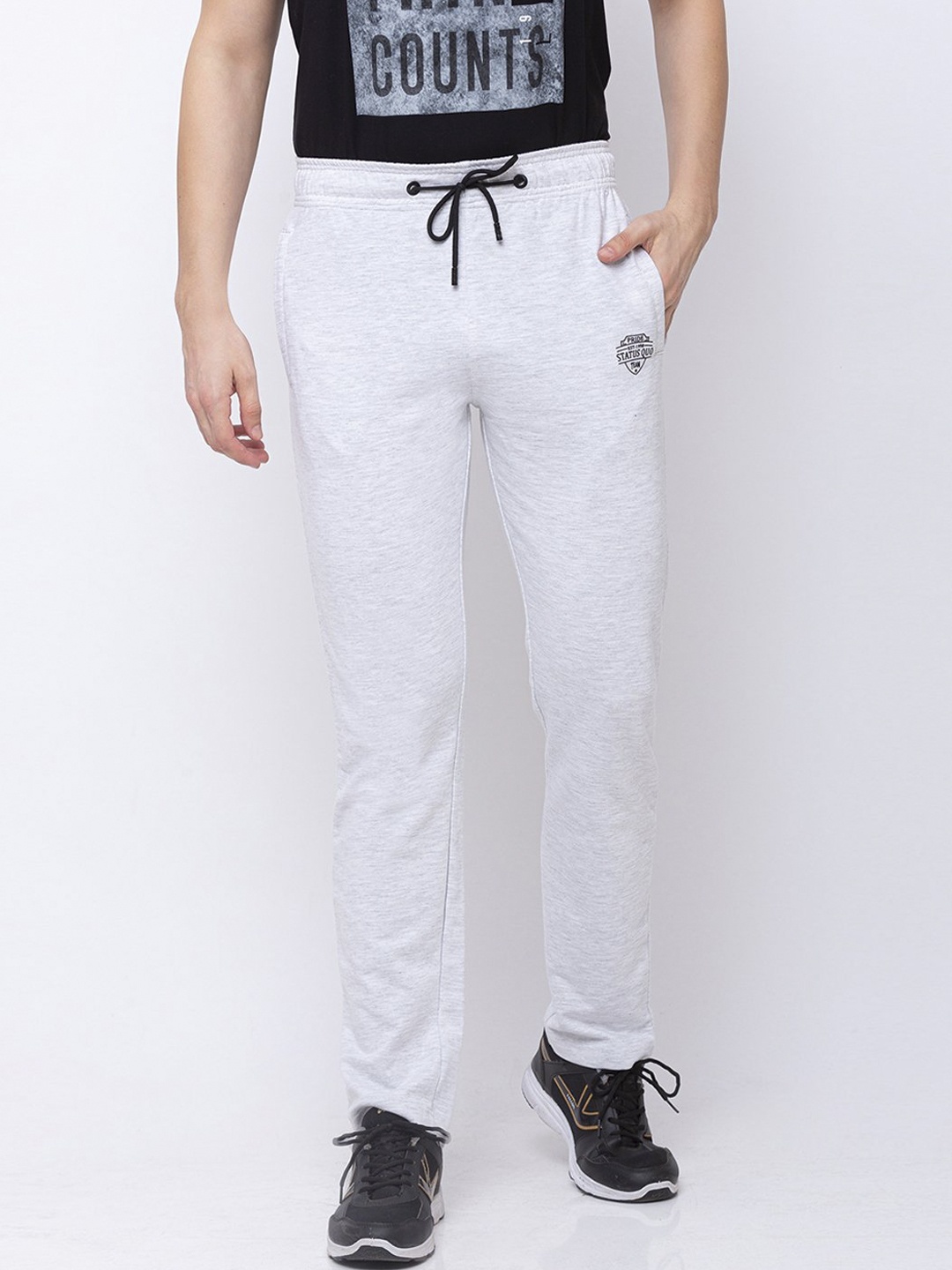 

Status Quo Men Grey Solid Track Pants