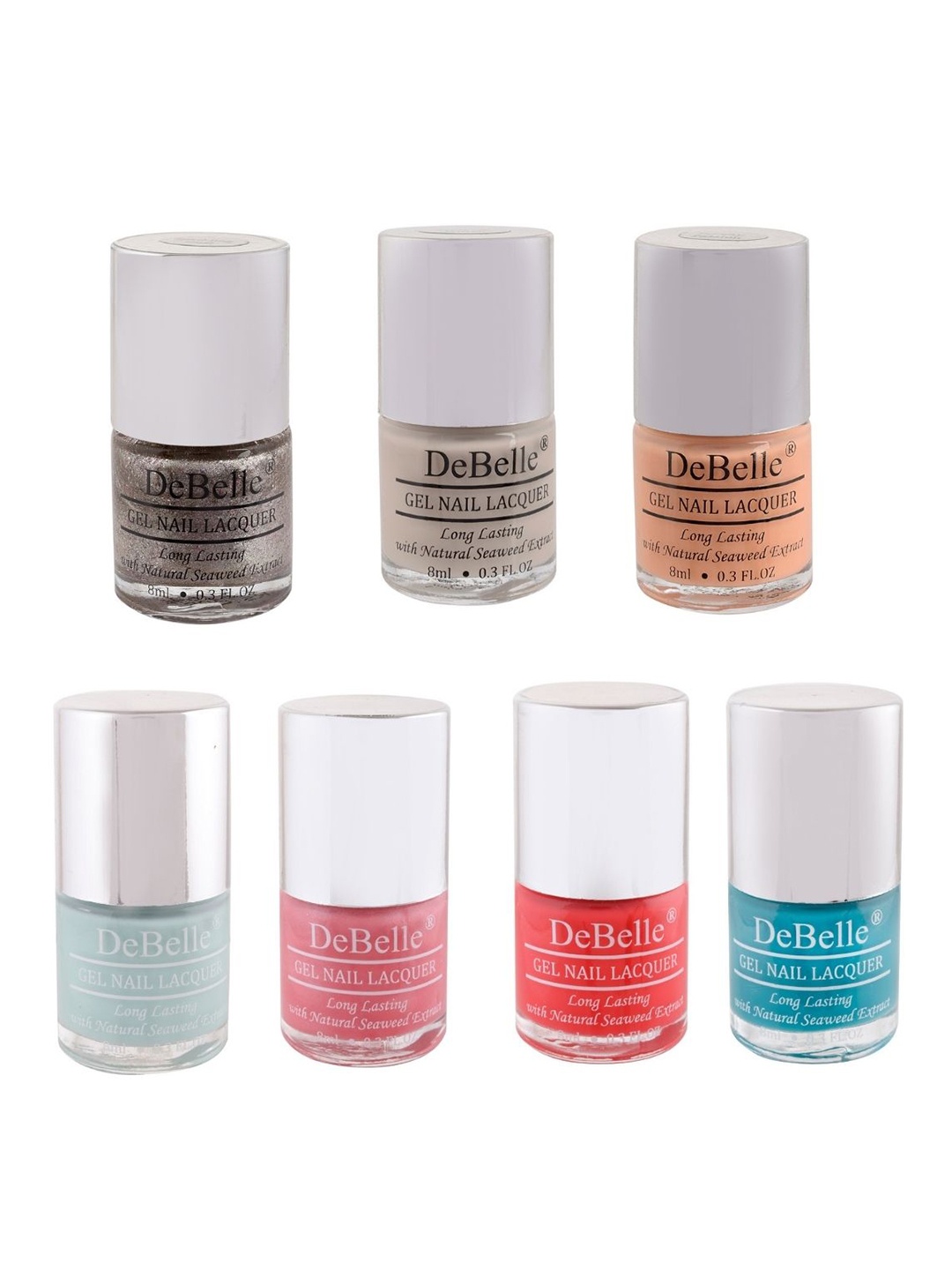 

DeBelle Set of 7 Glossy Nail Polish Bonjour Madame - 8ml Each, Multi