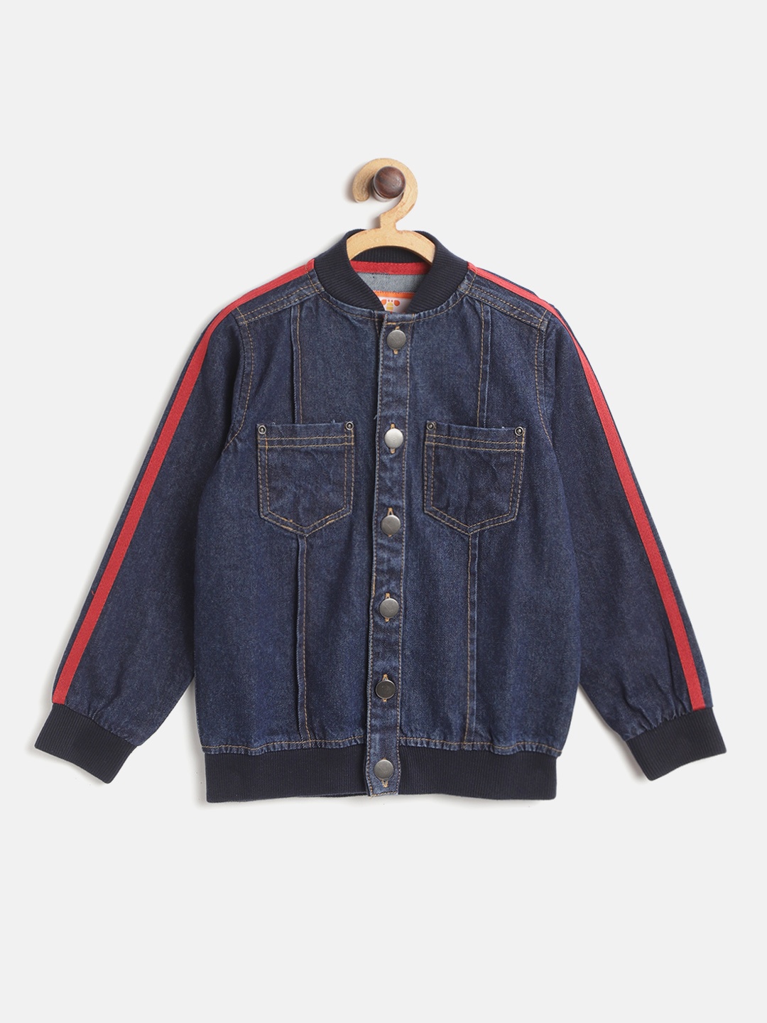 

toothless Boys Navy Blue Cotton Denim Jacket