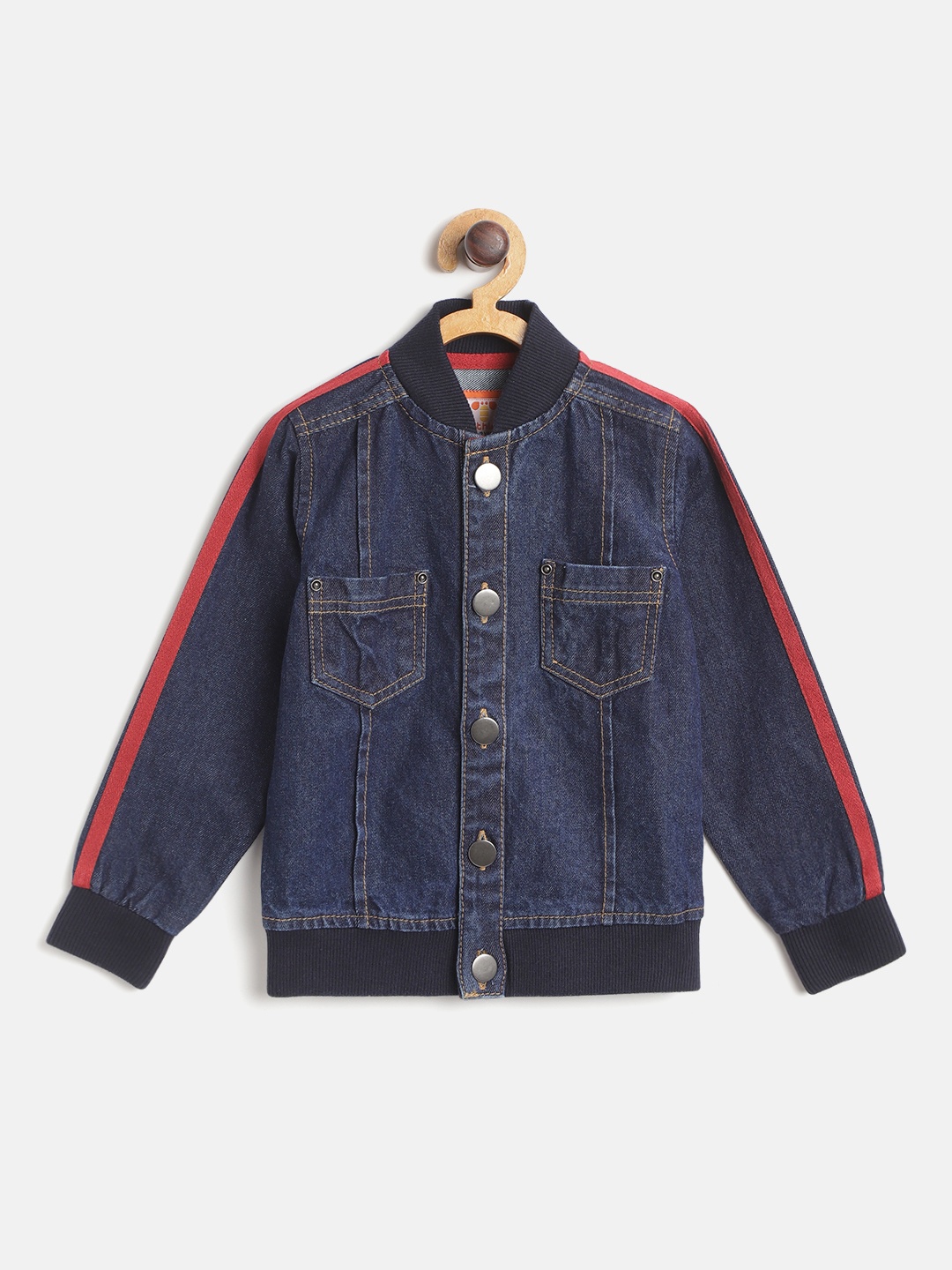 

toothless Boys Navy Blue Cotton Denim Jacket
