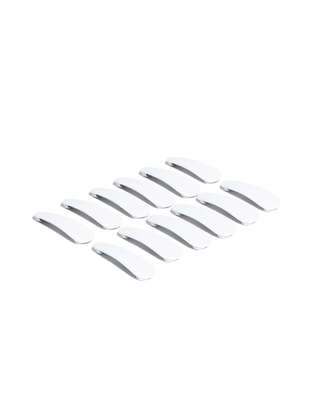 

CHANDERKASH Women Set of 12 White Solid Tic Tac Hair Clips