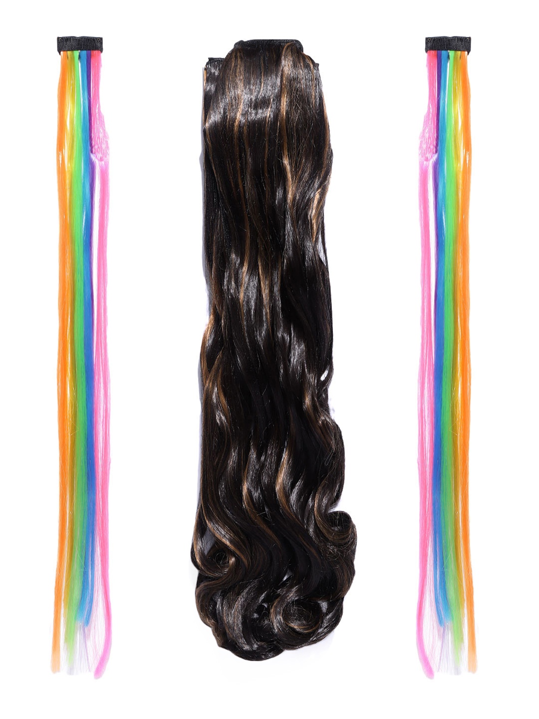 

CHANDERKASH Set of 3 Nylon and Synthetic Hair Extensions, Multi