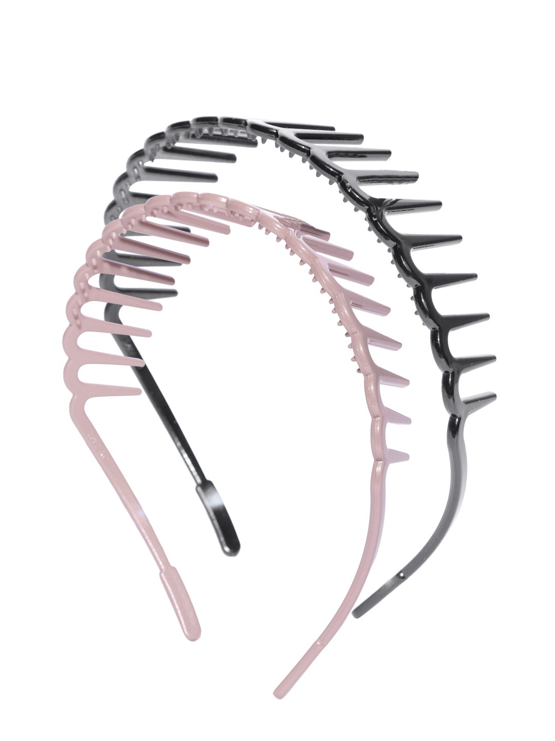 

CHANDERKASH Women Set of 2 Zig Zag Toothed Alice Hairband, Black
