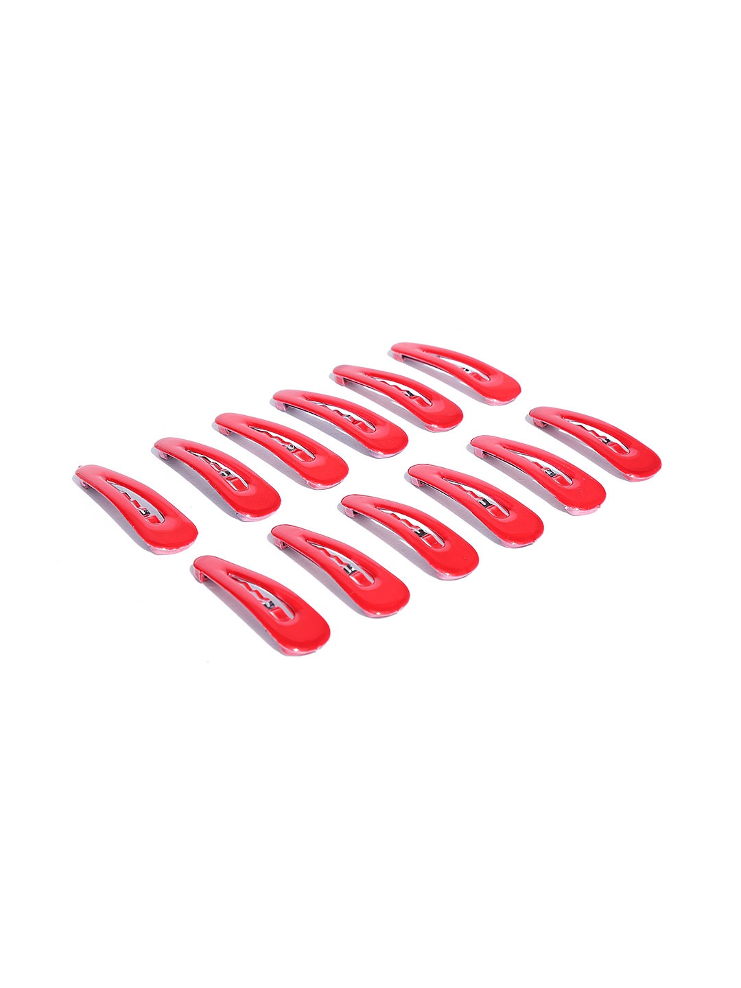 

CHANDERKASH Women Set of 12 Red Solid Tic Tac Hair Clips