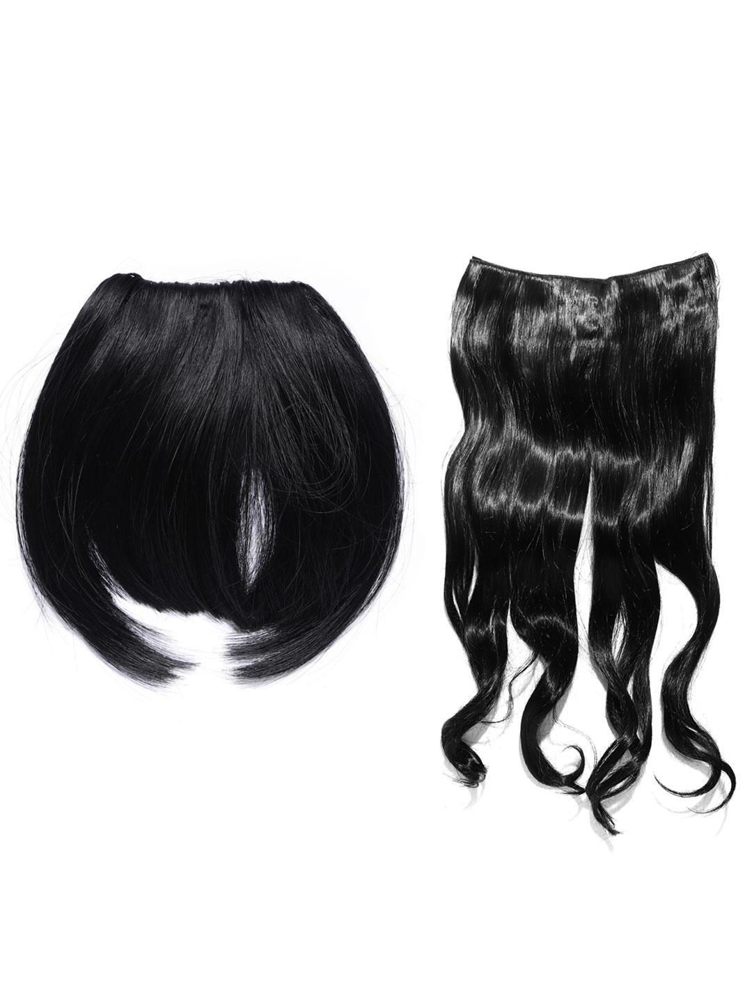 

CHANDERKASH Set of 2 Black Nylon and Synthetic Hair Extensions