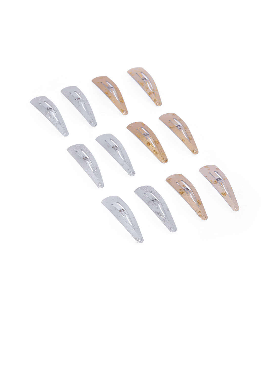 

CHANDERKASH Women Set of 12 Glitter Tic Tac Hair Clips, Gold