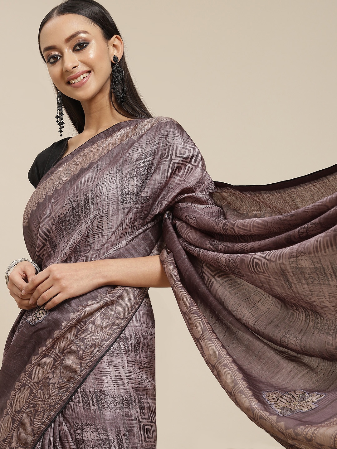 

Mitera Taupe Art Silk Saree
