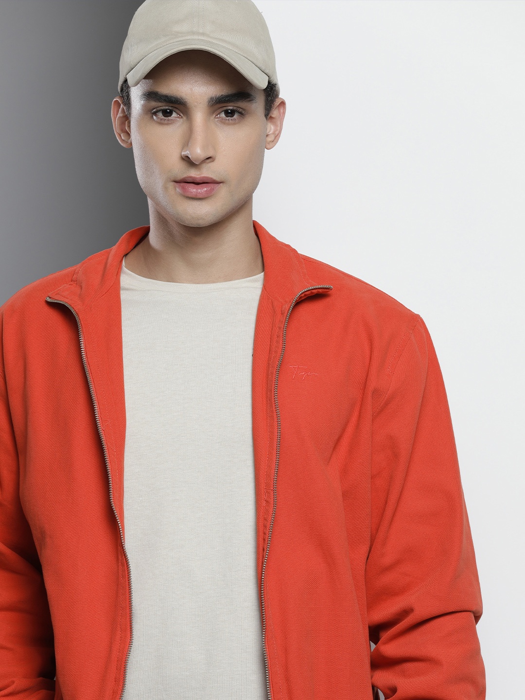 

The Indian Garage Co Men Orange Lightweight Tailored Jacket