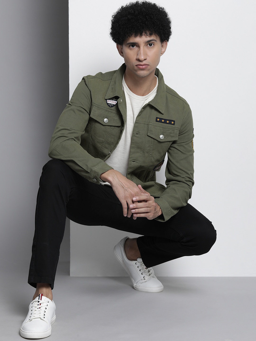 

The Indian Garage Co Men Lightweight Bomber Jacket, Olive