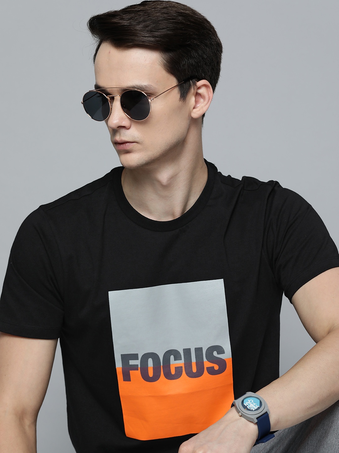 

Kook N Keech Men Black Typography Printed Pure Cotton T-shirt
