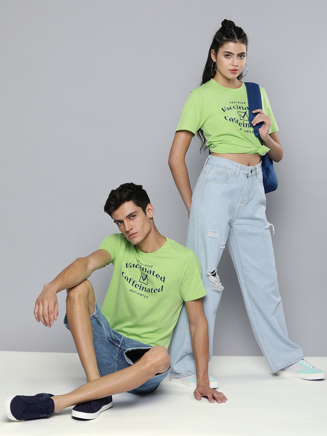 

Kook N Keech Unisex Green Vaccination Drive Printed Pure Cotton T-shirt