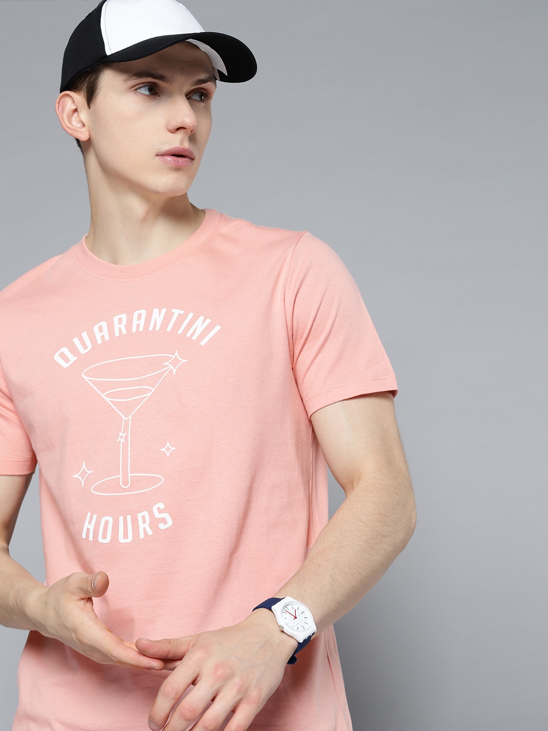 

Kook N Keech Men Mellow Rose Pink Typography Print Round Neck Pure Cotton T-shirt