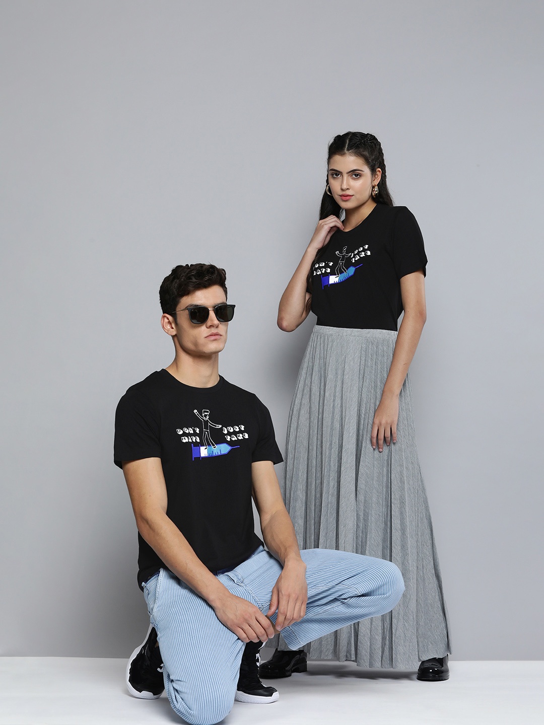 

Kook N Keech Unisex Black Typography Printed Pure Cotton Vaccination Drive T-shirt