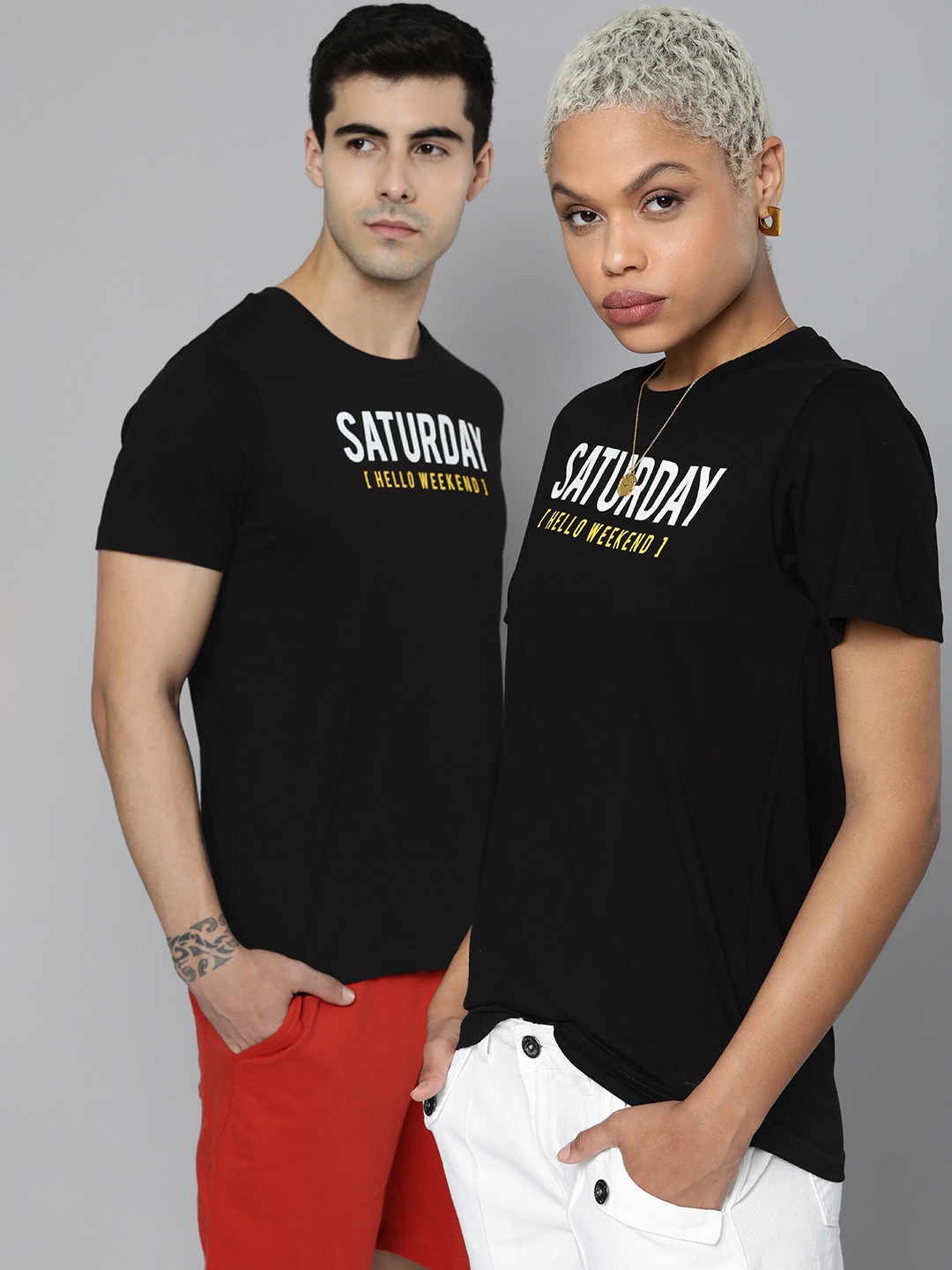 

Kook N Keech Unisex Black Typography Printed Pure Cotton DAYS Collection T-shirt
