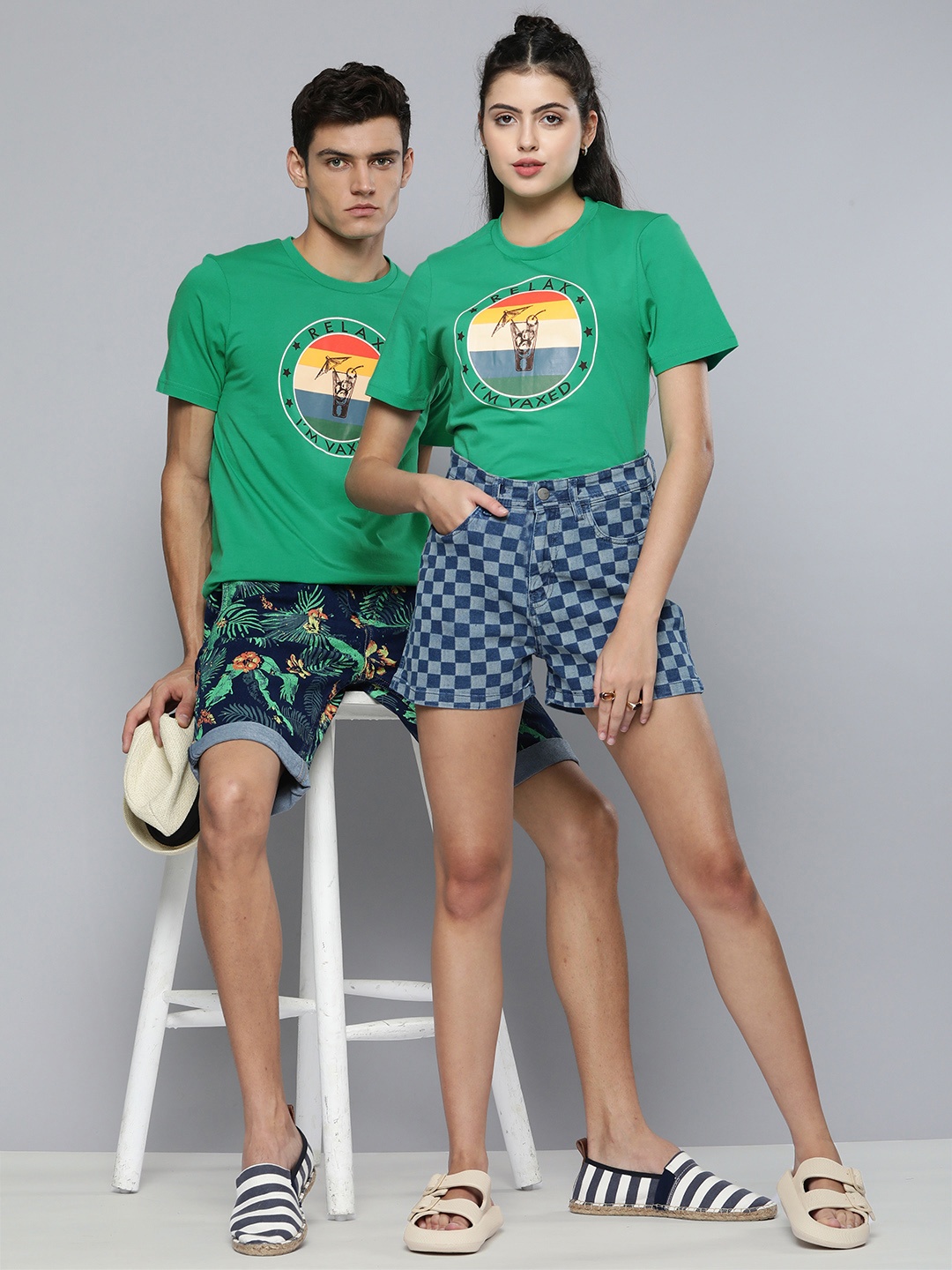 

Kook N Keech Unisex Green Vaccination Drive Printed Pure Cotton T-shirt