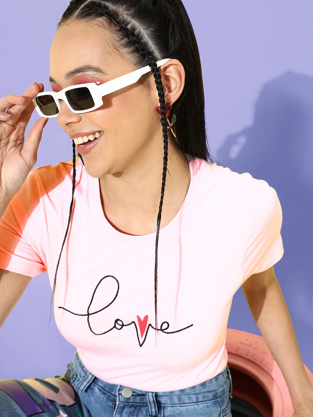 

Kook N Keech Women Pink & Black Printed T-shirt