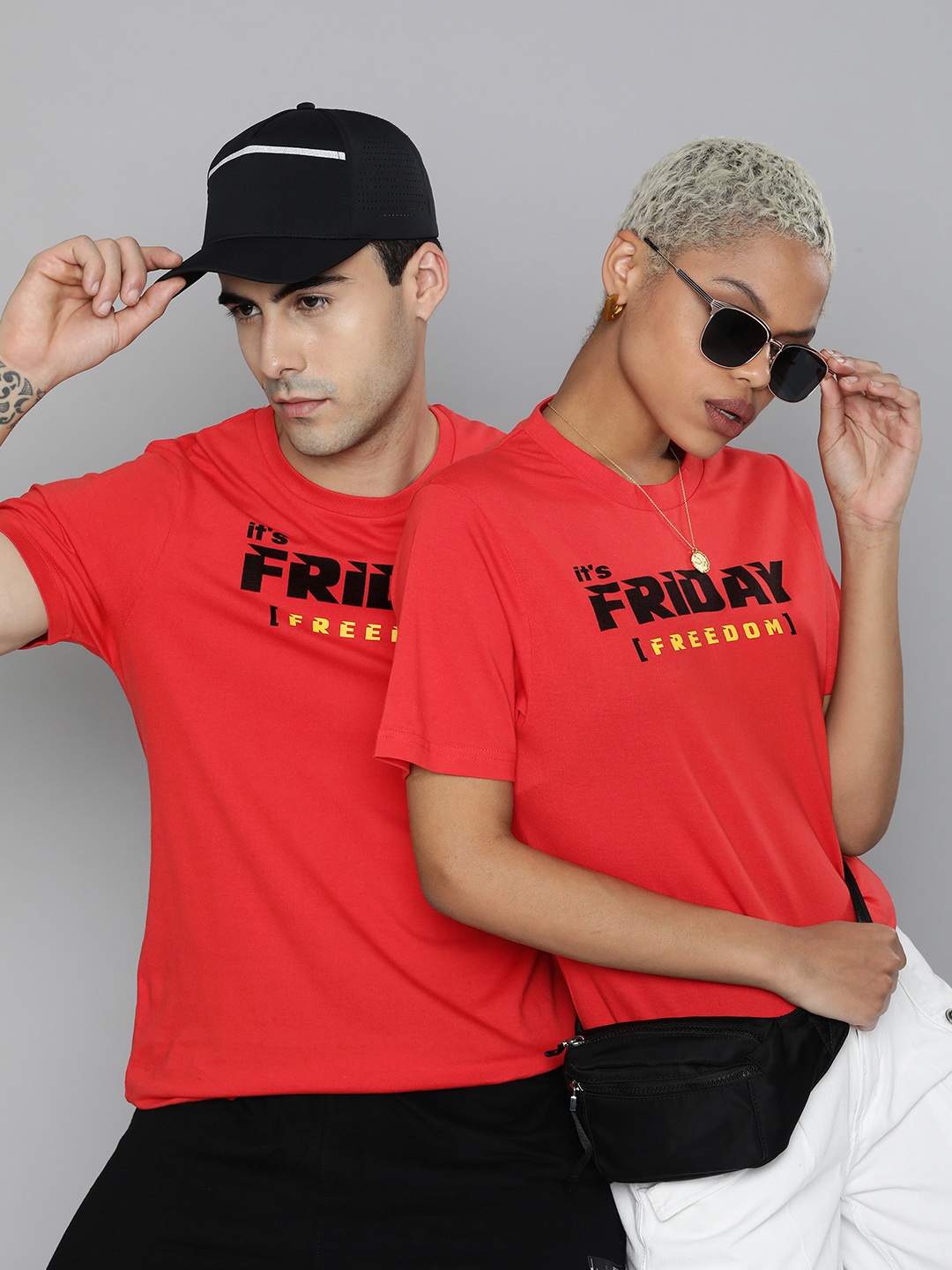 

Kook N Keech Unisex Red Typography Printed Pure Cotton DAYS Collection T-shirt