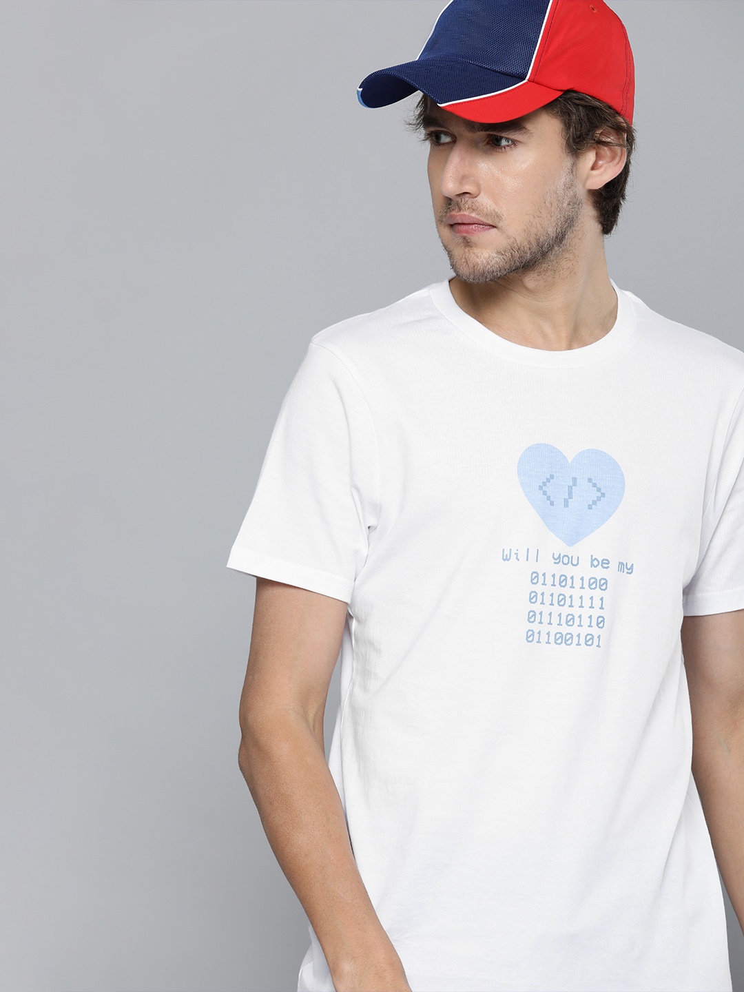 

Kook N Keech Valentine Men White Typography Printed Pure Cotton Relaxed T-shirt