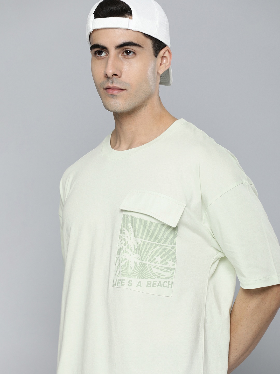 

Kook N Keech Emoji Men Light Green Graphic Printed Pure Cotton T-shirt