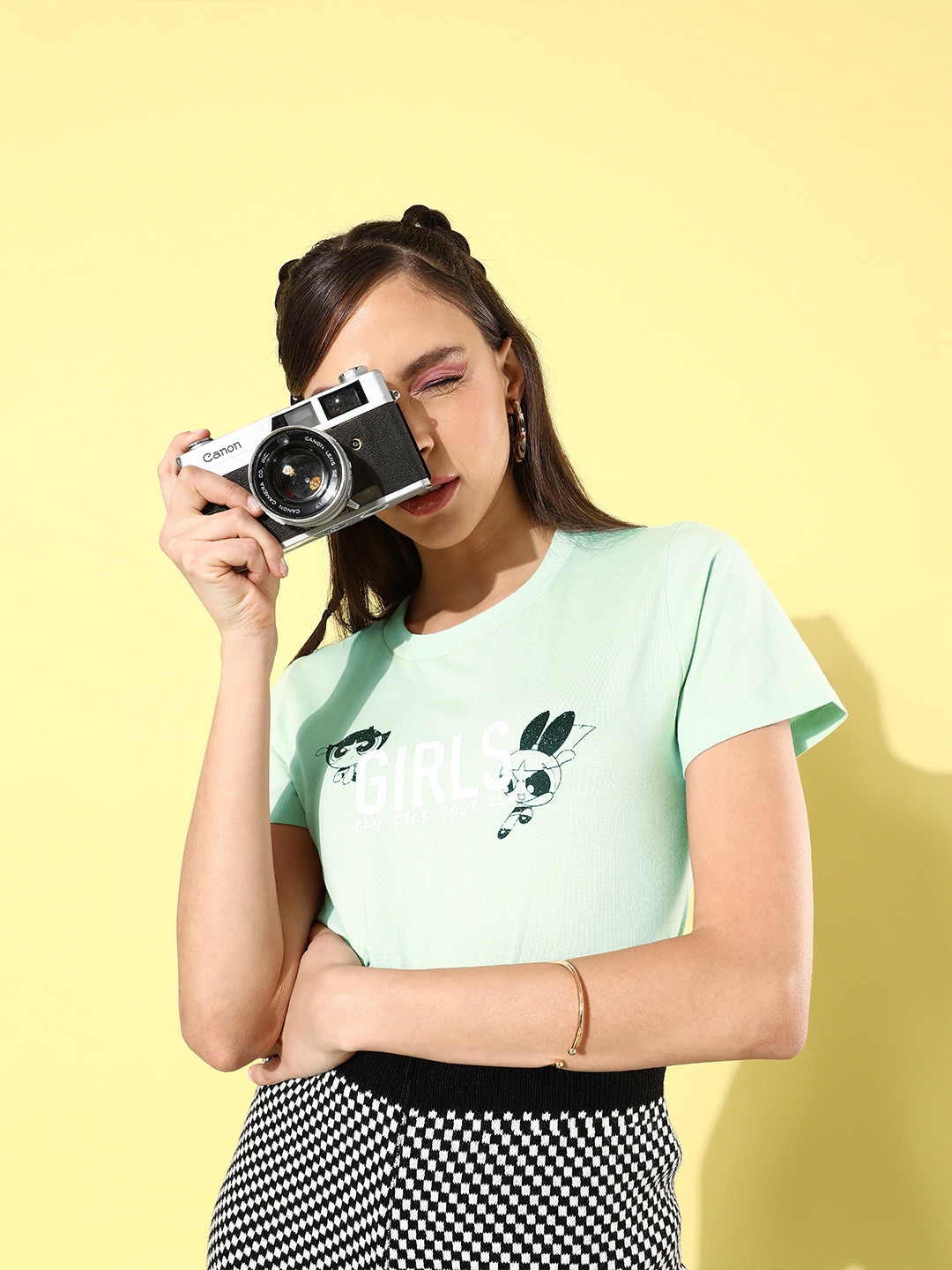 

Powerpuff Girls by Kook N Keech Women Gorgeous Green Typography Joyful Conversation Tshirt