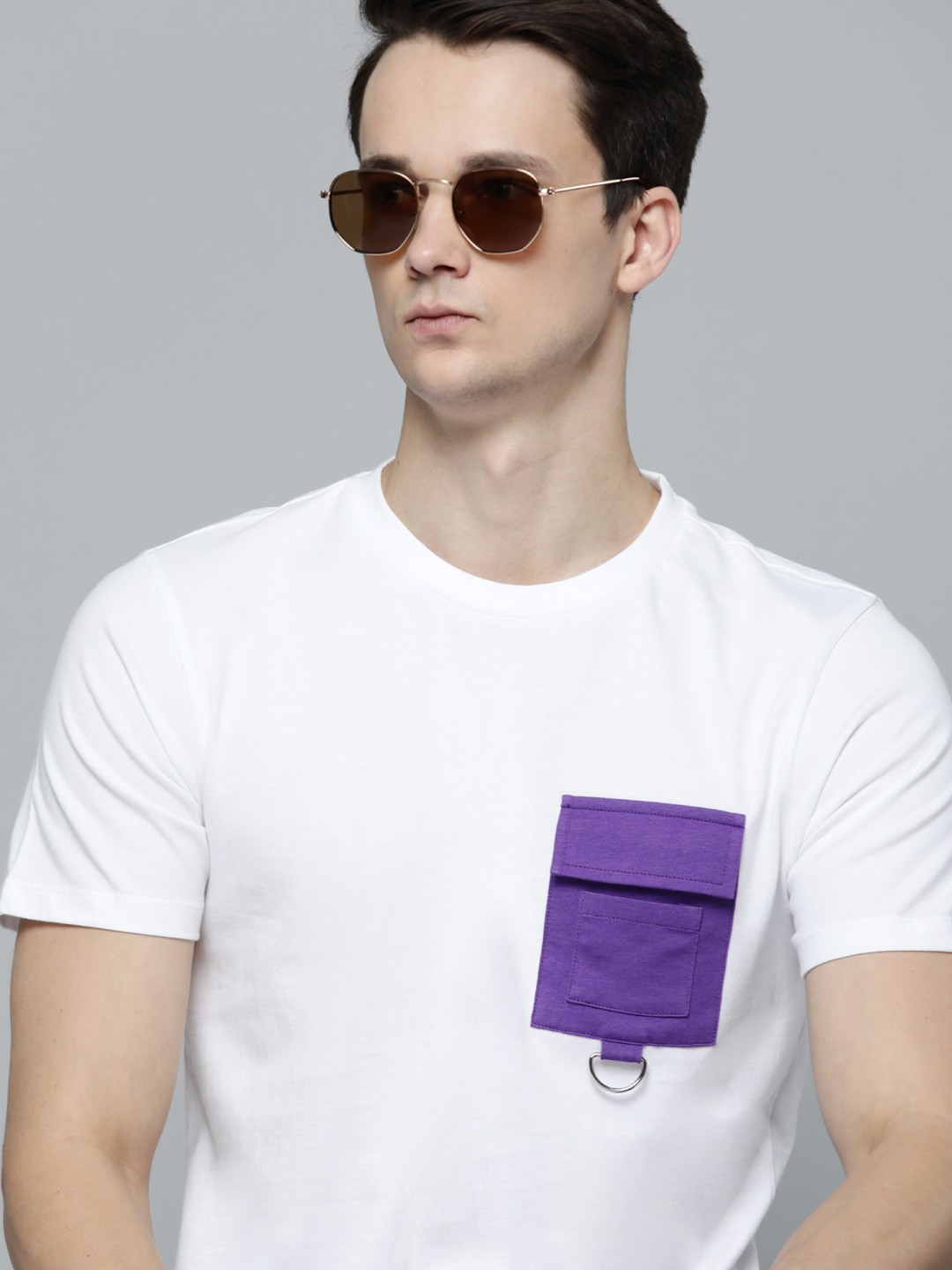 

Kook N Keech Men White & Purple Pure Cotton T-shirt