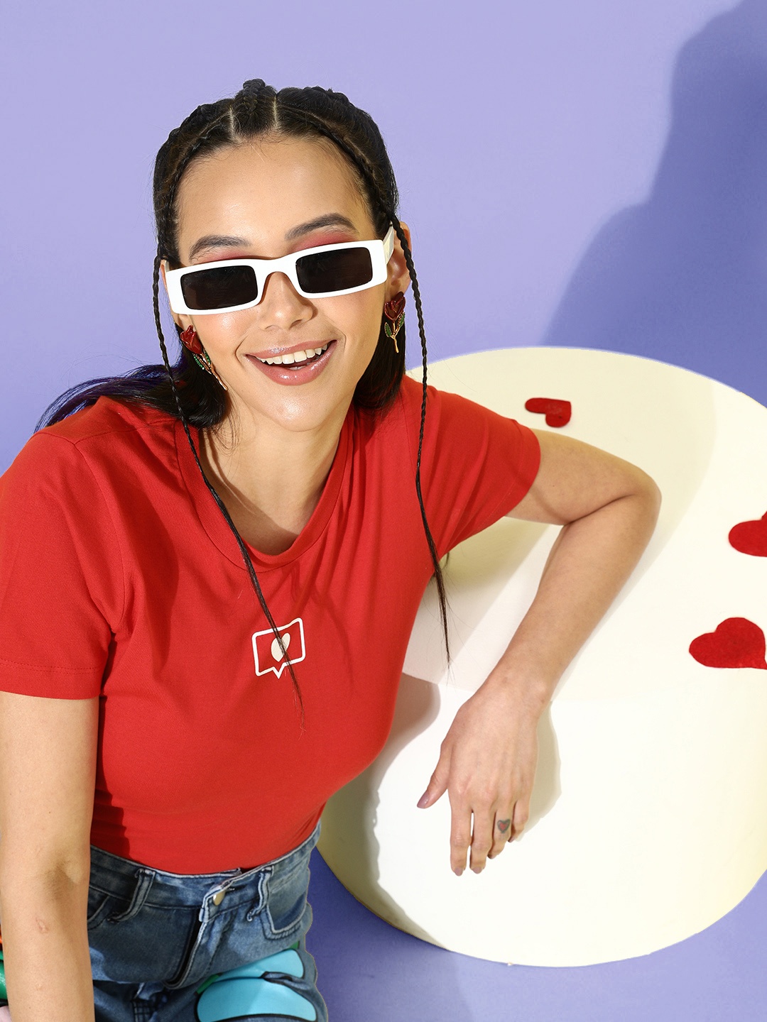 

Kook N Keech Women Red & White Printed T-shirt