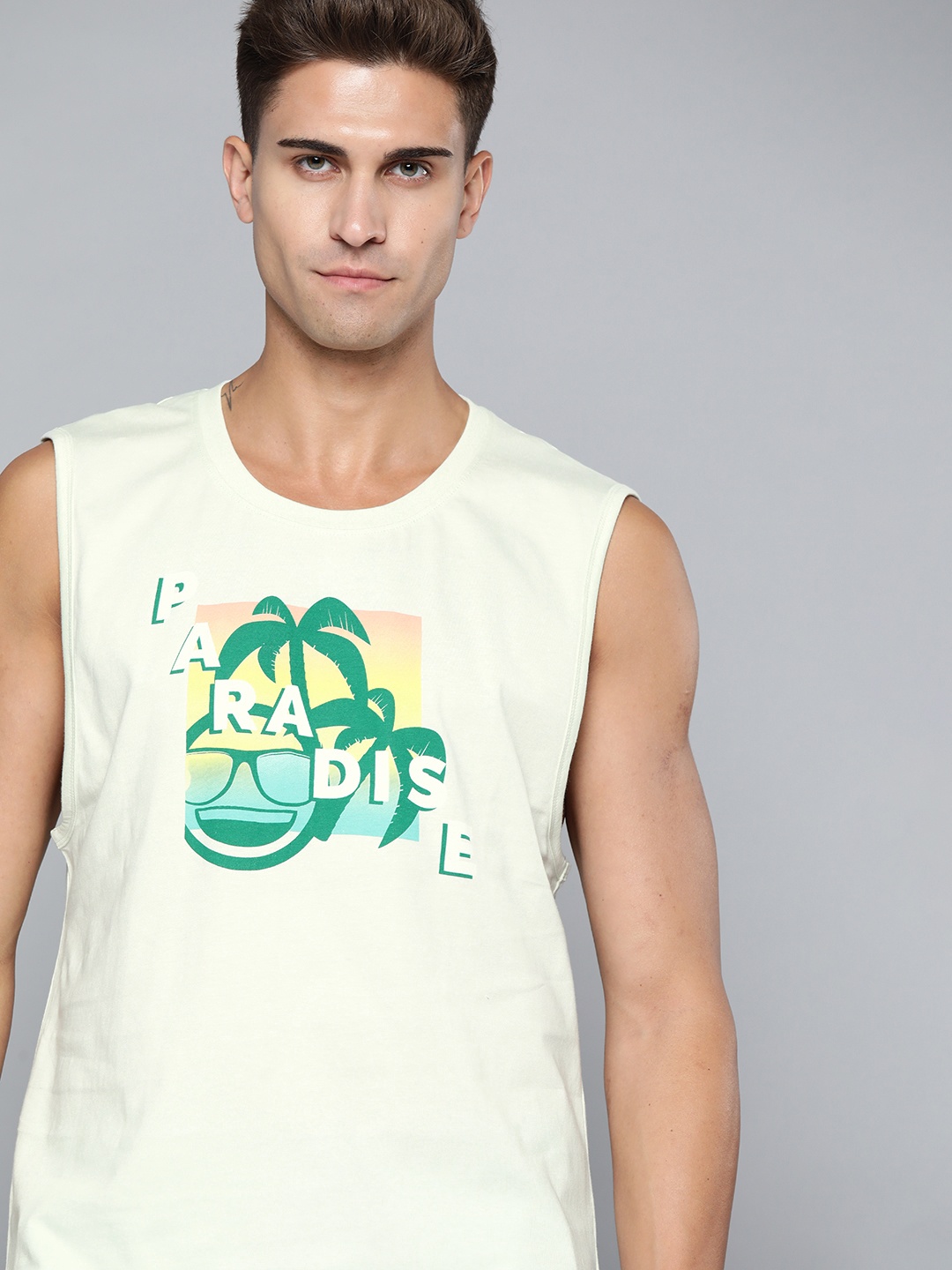 

Kook N Keech Emoji Men Mint Green Graphic Print Round Neck Pure Cotton Knitted T-shirt