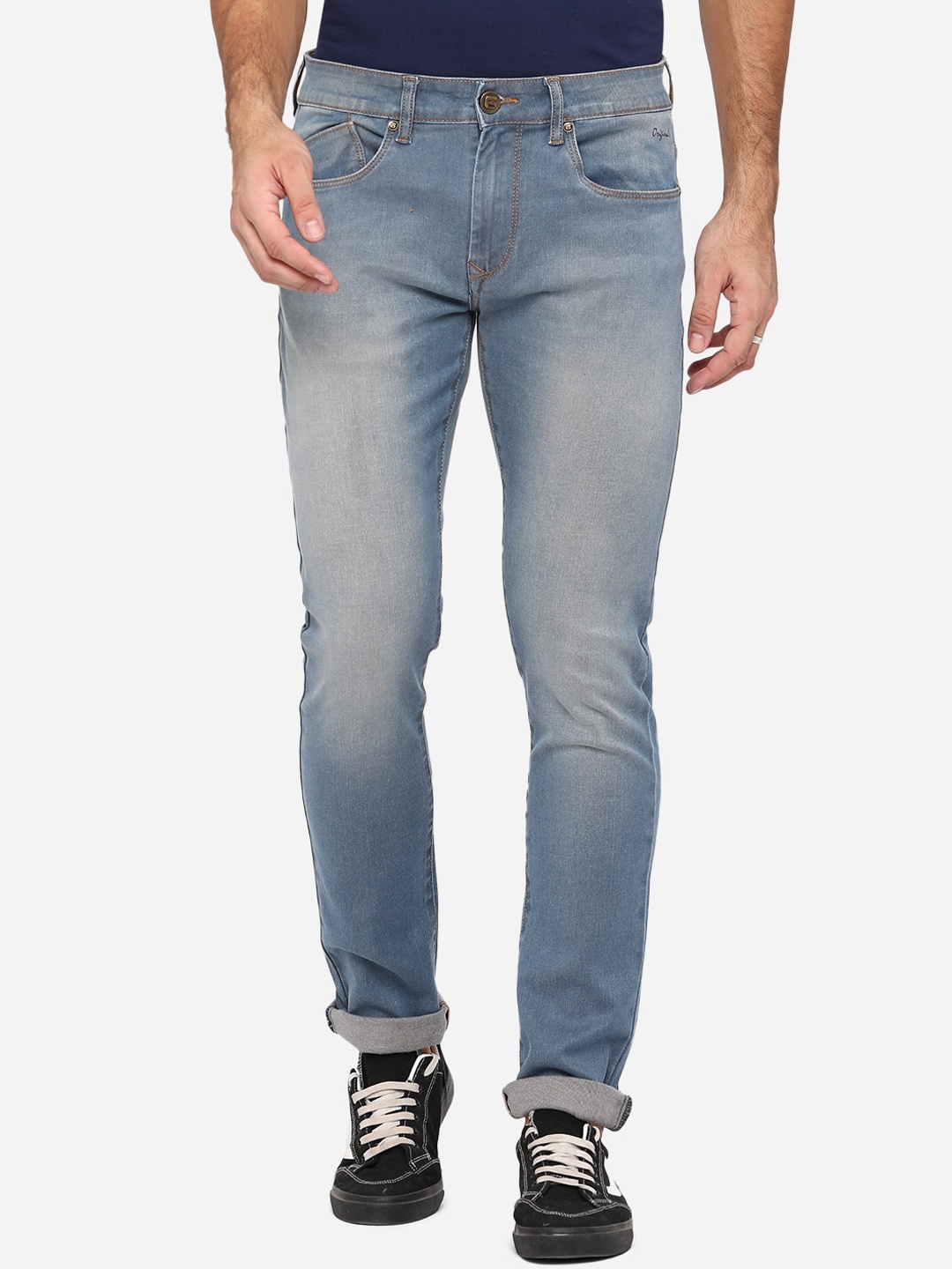 

Greenfibre Men Blue Slim Fit Heavy Fade Stretchable Jeans