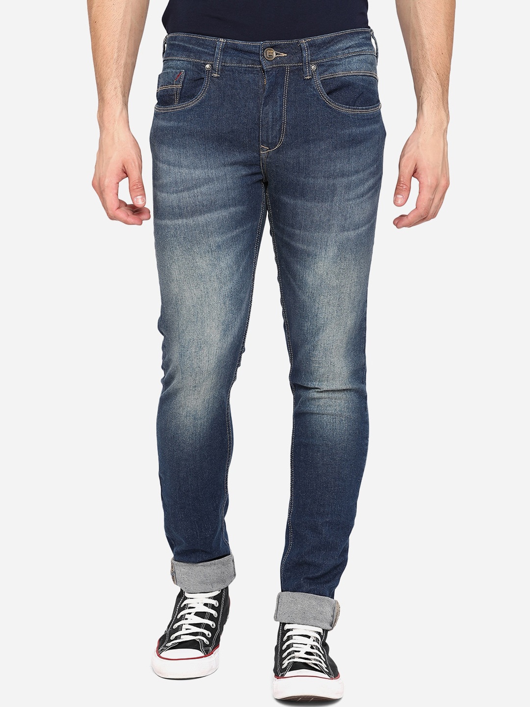 

Greenfibre Men Blue Slim Fit Heavy Fade Stretchable Jeans