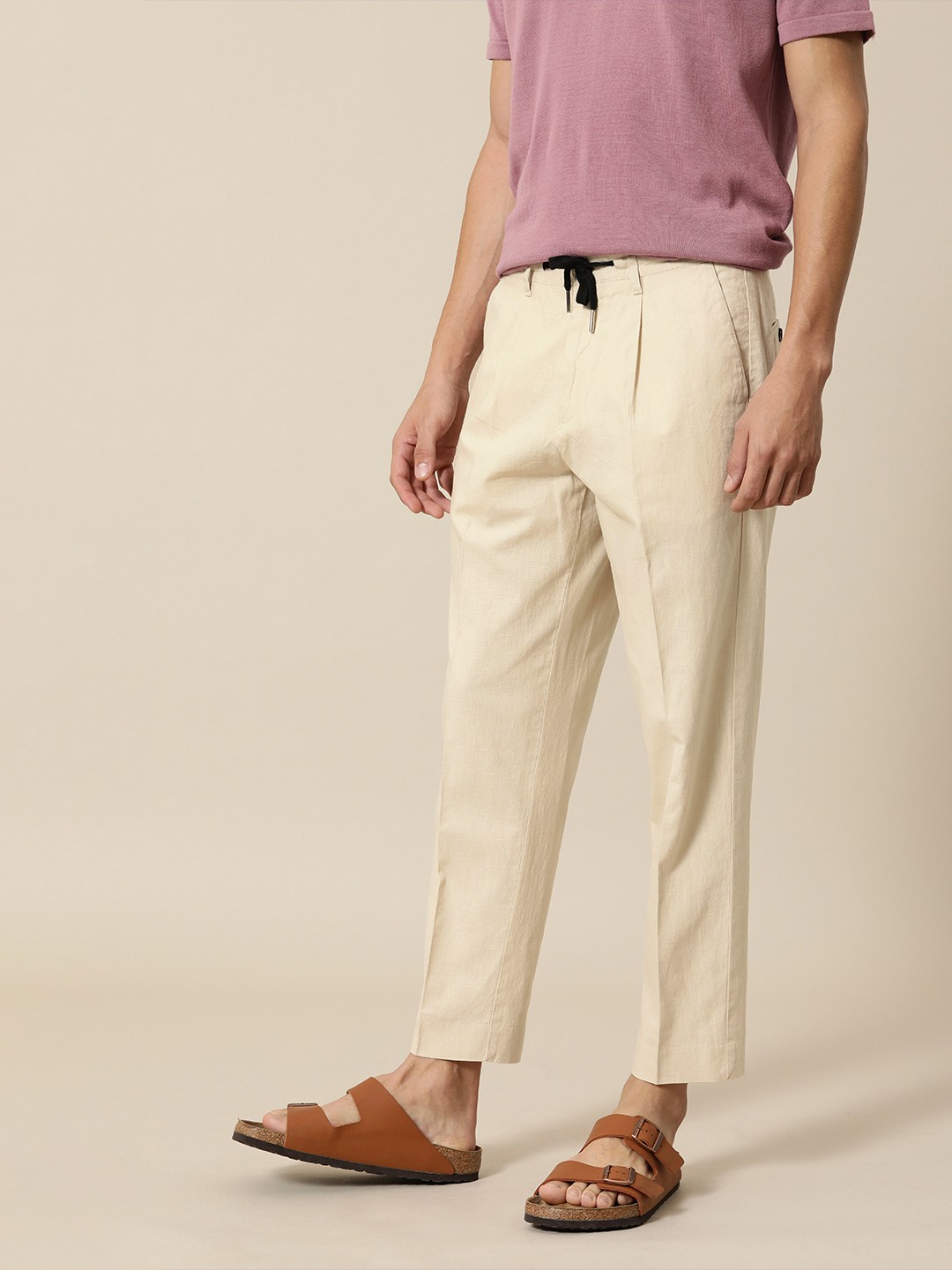 

Mr Bowerbird Men Beige Liberal Fit Trousers