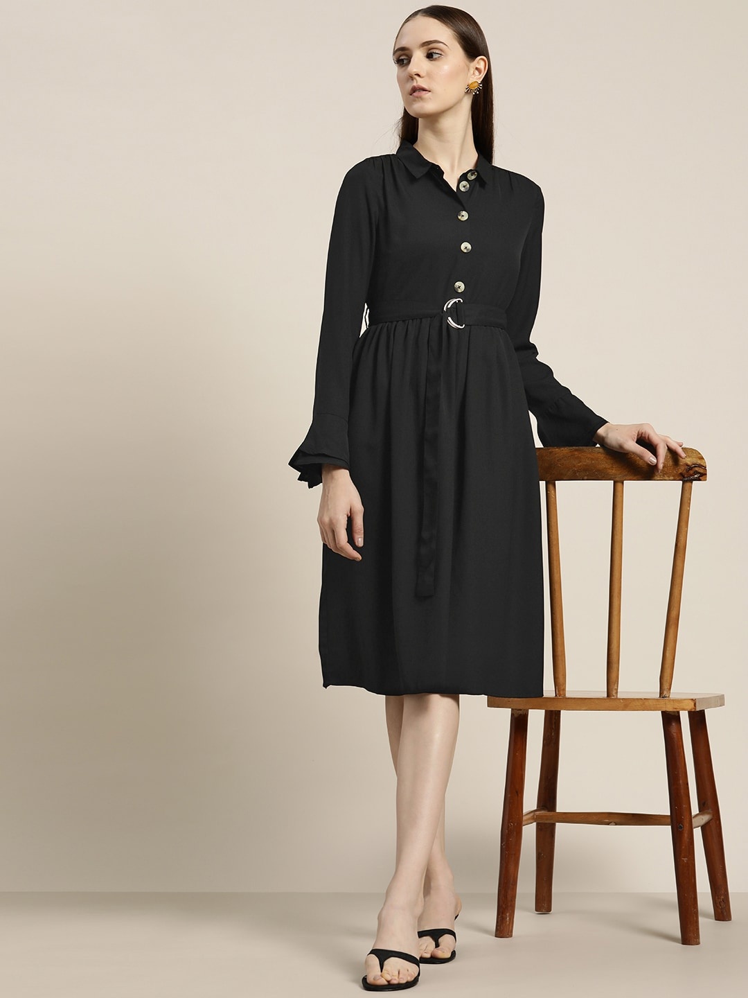 

her by invictus Black Shirt Dress