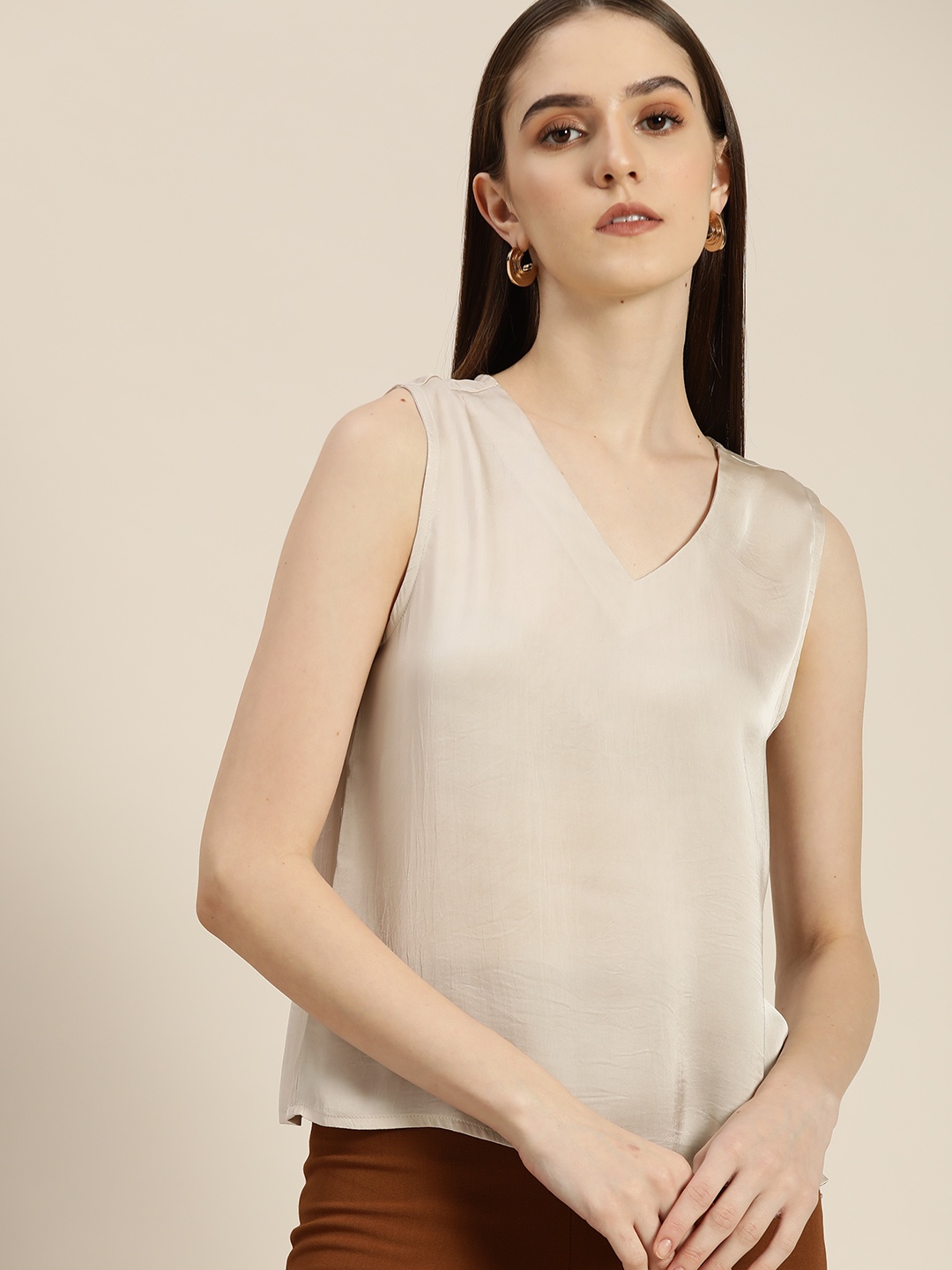 

her by invictus Women Beige Solid Top