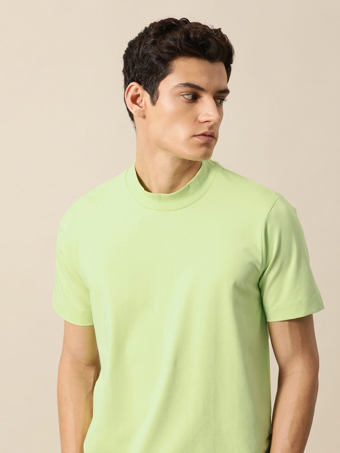 

Mr Bowerbird Men Rib Mock Neck T-shirt, Green