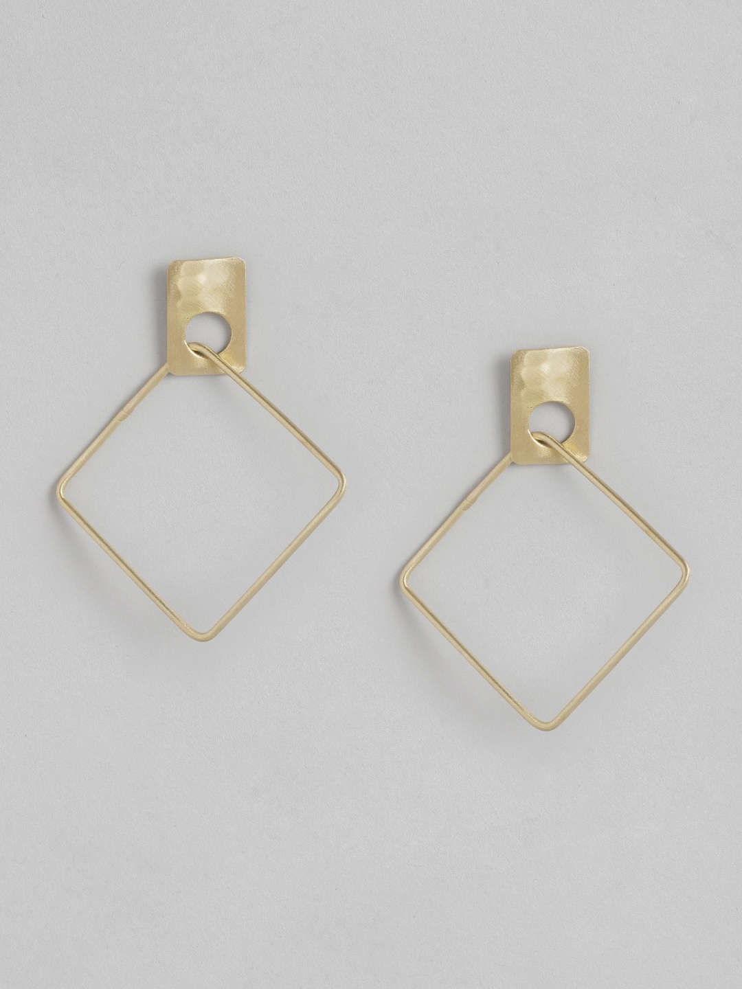 

Anouk Gold-Toned Diamond Shaped Drop Earrings