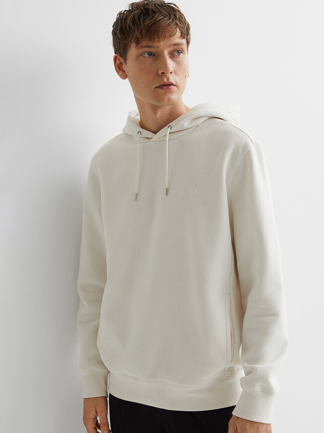 

H&M Men White Regular Fit Hoodie