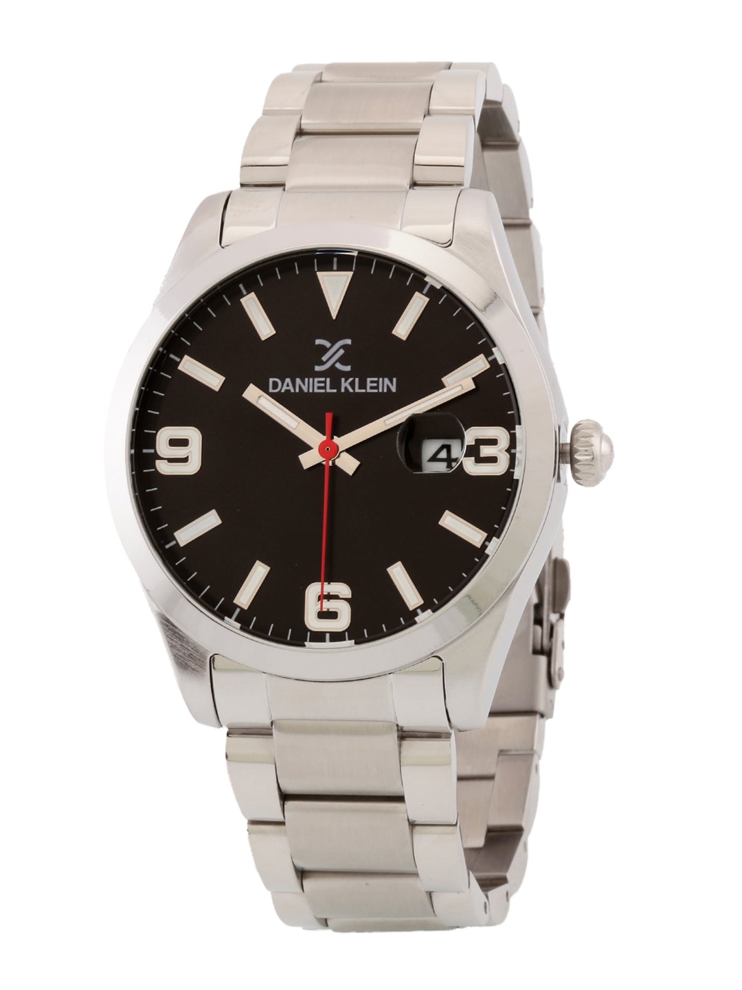 

Daniel Klein Men Black Dial & Silver Toned Stainless Steel Analogue Watch DK.1.12573-1-Re