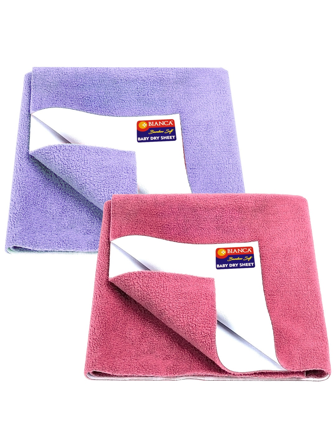 

BIANCA Set of 2 Waterproof & Breathable Bamboo-Feel Baby Dry Sheet & Mattress Protector, Pink