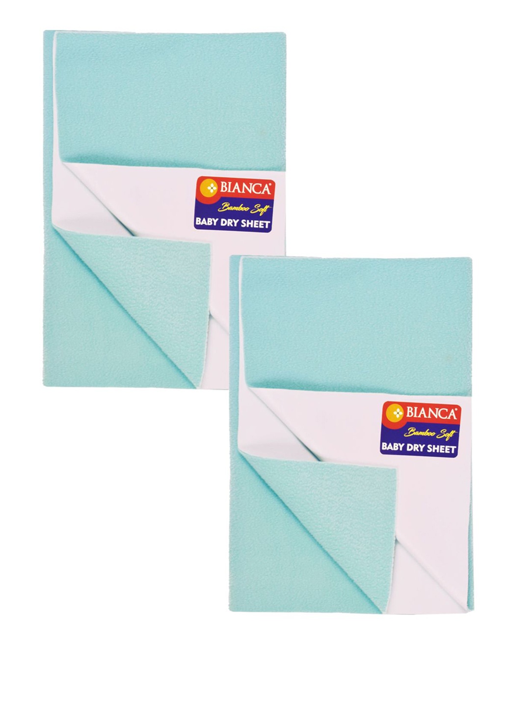 

BIANCA Set of 2 Waterproof & Breathable Bamboo-Feel Baby Dry Sheet & Mattress Protector, Sea green