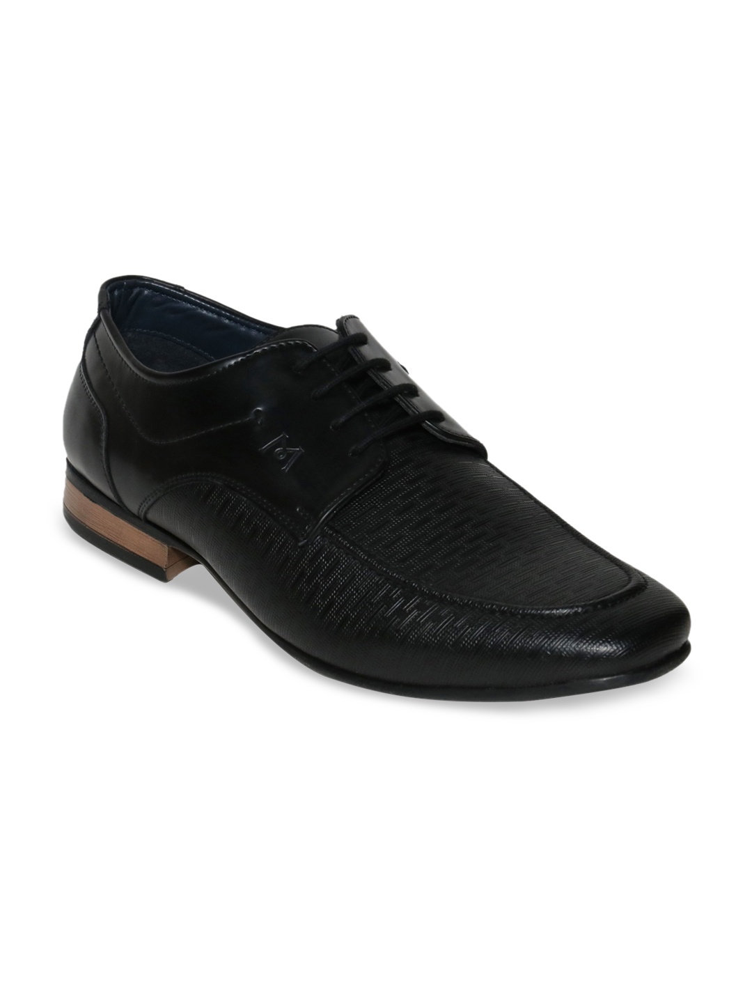 

MICHAEL ANGELO Men Black Textured Formal Derby Shoes