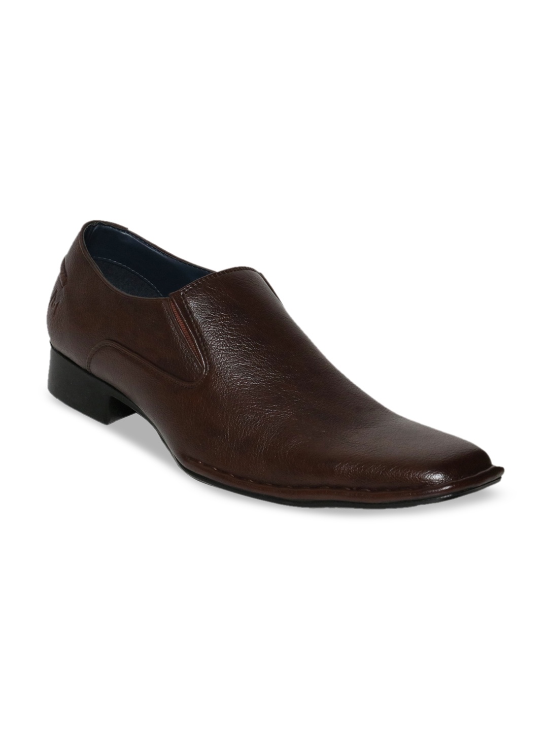 

MICHAEL ANGELO Men Brown Solid Formal Slip-Ons