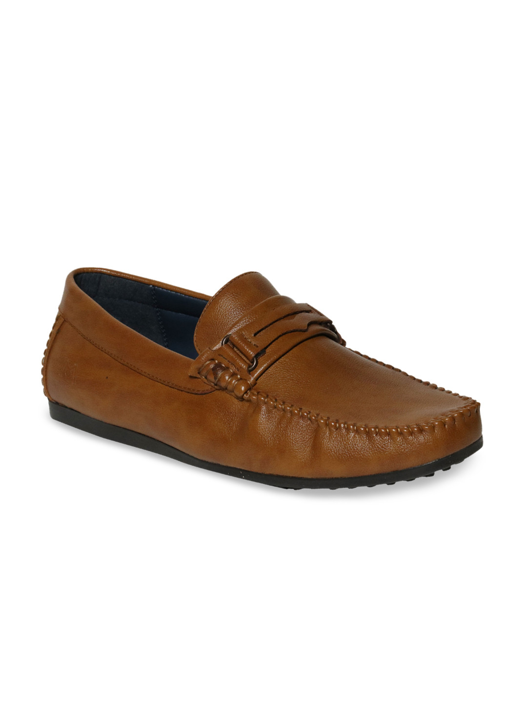 

MICHAEL ANGELO Men Tan-Brown Solid Formal Loafers