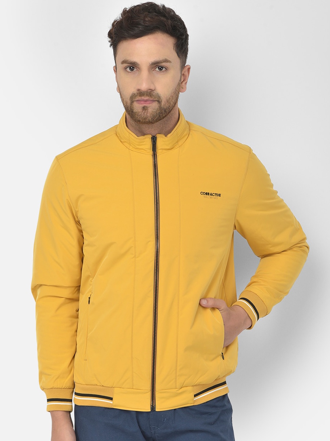 

COBB Men Yellow Lightweight Bomber Jacket