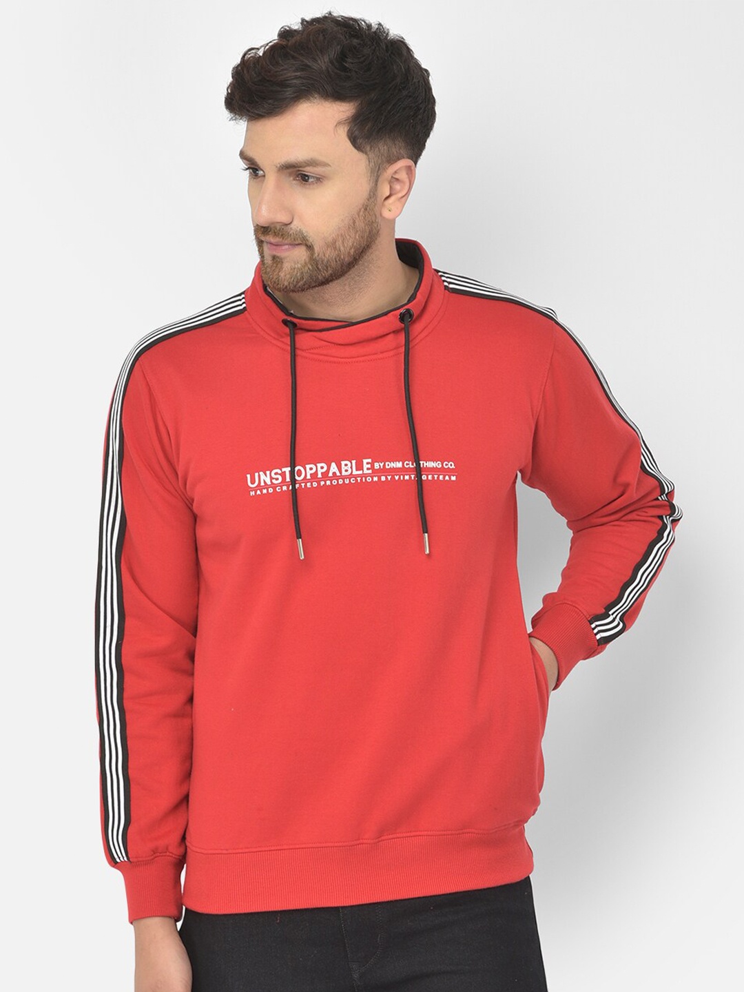 

COBB Men Red Printed Sweatshirt