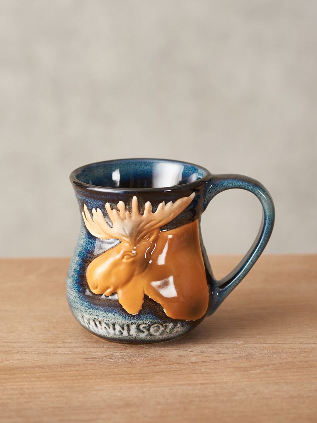 

THEDECORKART Blue & Mustard Textured Minnesota Stoneware Mug
