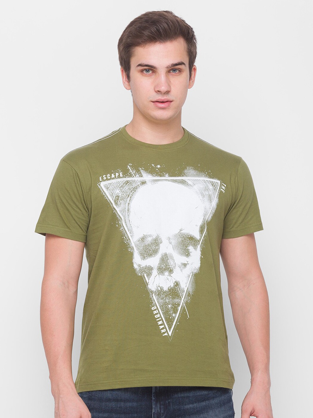 

Globus Men Green Printed T-shirt