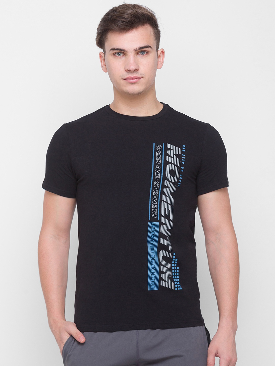 

Globus Men Black Typography Printed T-shirt