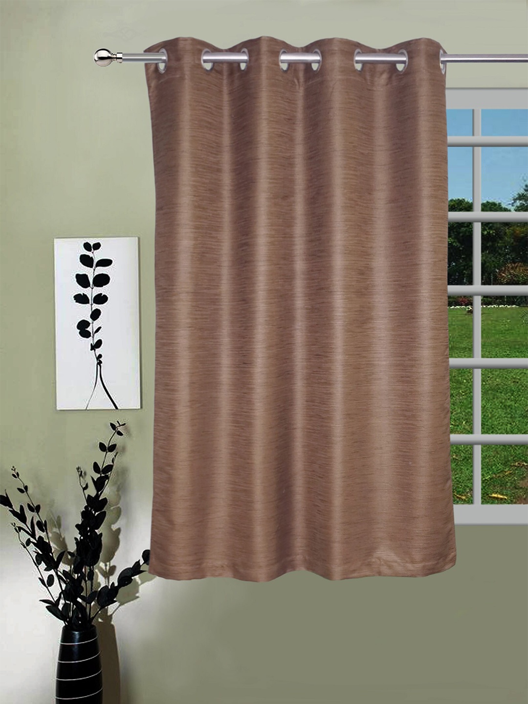 

Lushomes Coffee Brown Window Curtain